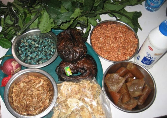 Ingredients for groundnut soup