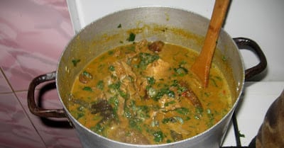 Cooking Nigerian groundnut soup step by step pics 010