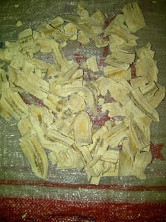 Dried pieces of plantain