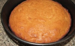  milk Cake in a baking pan 