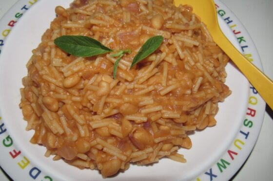 spaghetti and baked beans