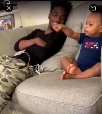 viral video of baby having conversation with dad